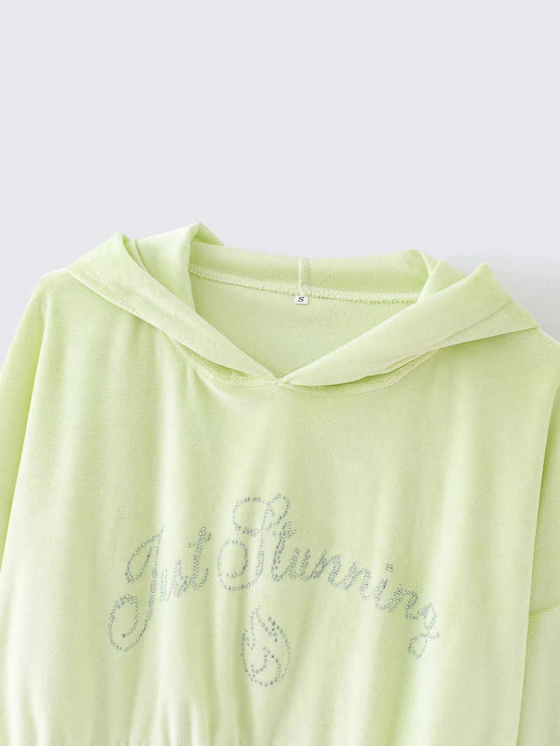 oversize women green short hoodies fashion ladies loose hoodie streetwear female chic girls cute pullovers 210527