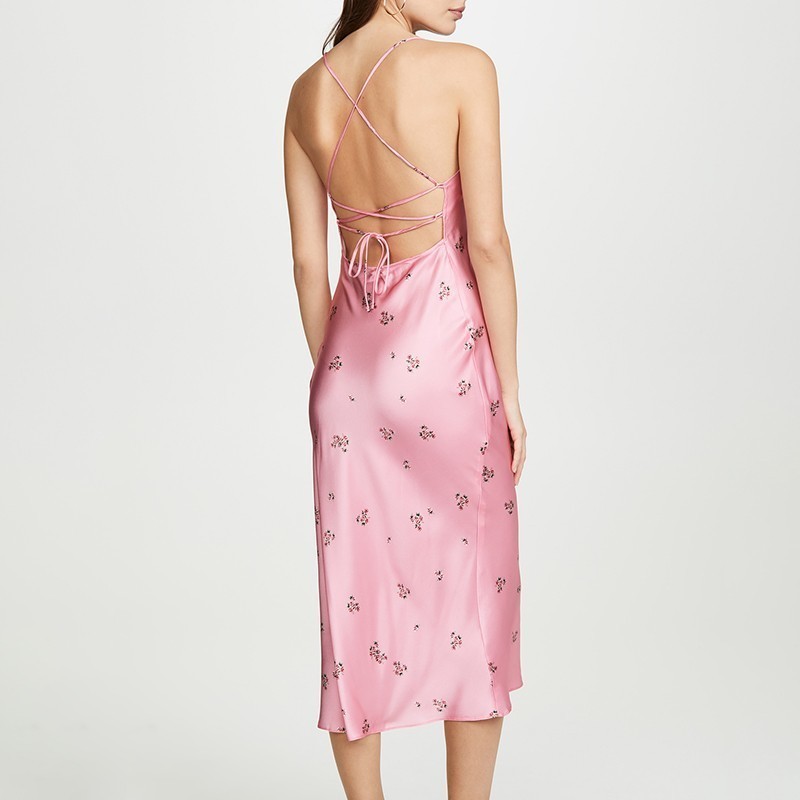 TWOTWINSTYLE Sexy Sleeveless Print Women Dress Off Shoulder Backless Bandage Slim Midi Dresses Female Fashion Summer 210331