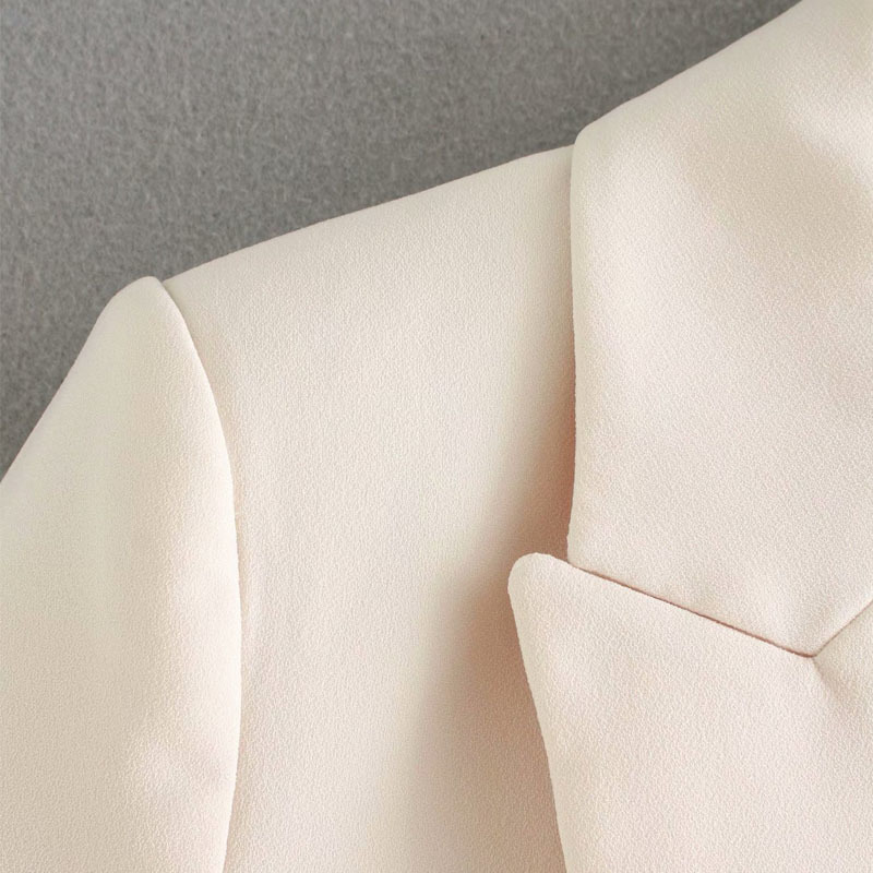 Women's Office Lapel Long Sleeve Chic Jacket Korean Style Simple Beige Female Coat Western Style Tops 210507