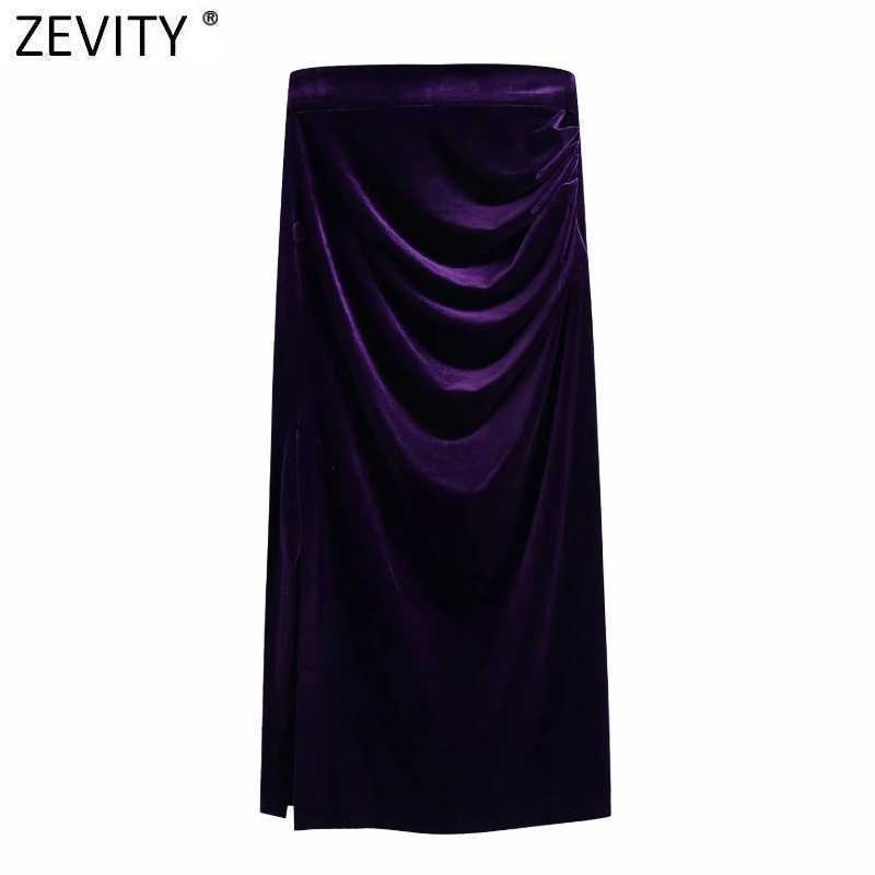 Zevity Women Fashion Pleats Draped Sarong Midi Skirt Faldas Mujer Female Split Velvet Vestido Back Zipper Slim Skirts QUN721 210603, As pic qun721bb
Zevity Women Fashion Pleats Draped Sarong Midi Skirt Faldas Mujer Female Split Velvet Vestido Back Zipper Slim Skirts QUN721 210603, As pic qun721bb