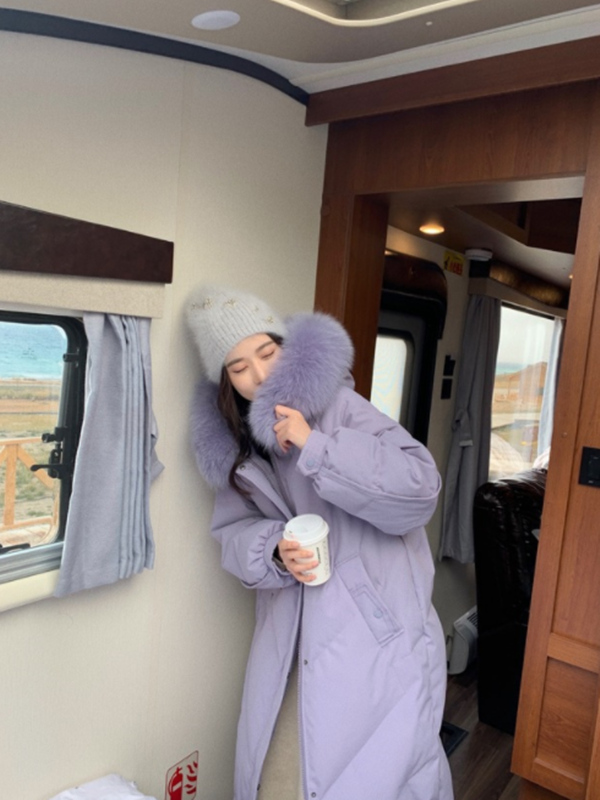 Winter ladies down jacket women' long fashion white eiderdown collar warm, Photo color
Winter ladies down jacket women' long fashion white eiderdown collar warm, Photo color