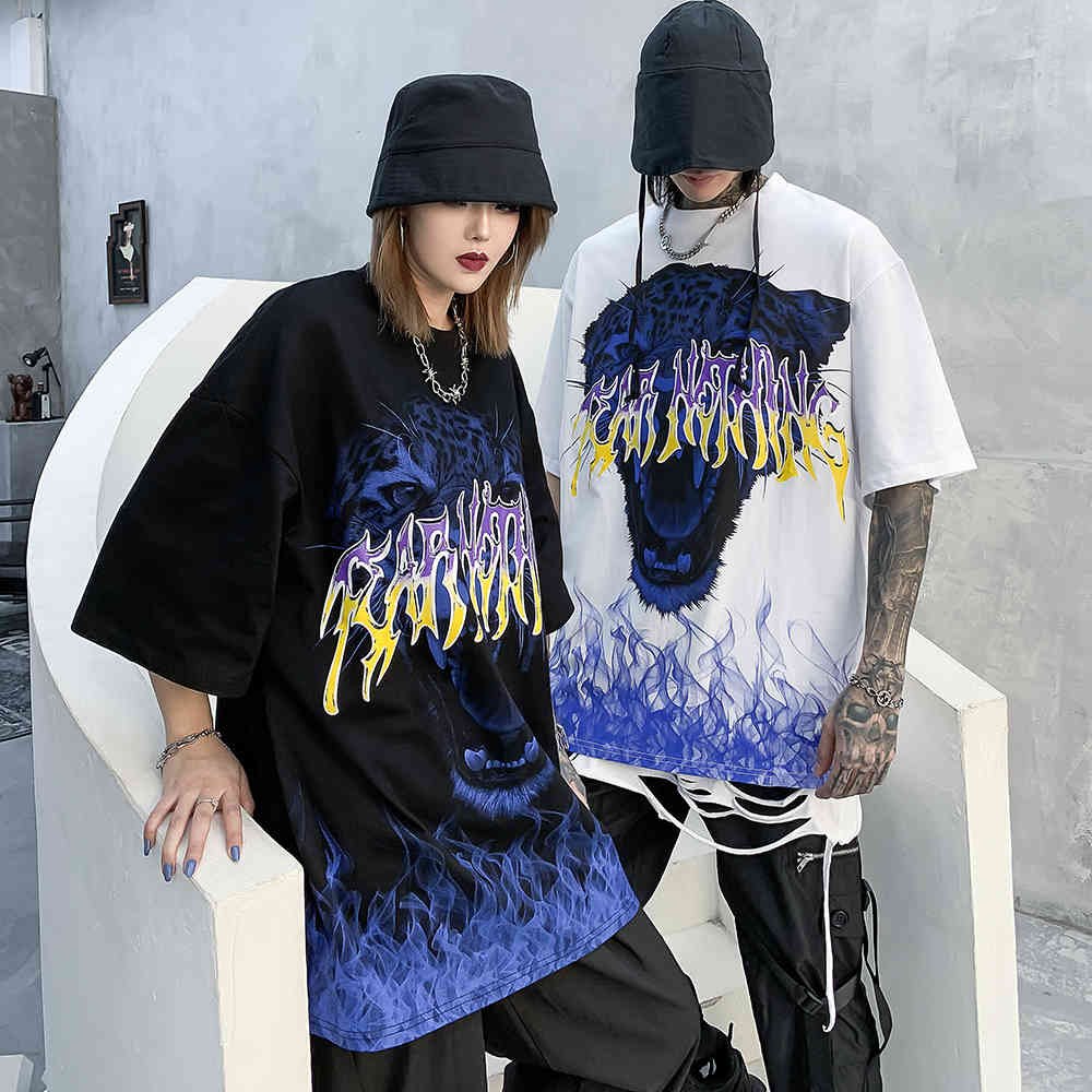 Devil Gothic Clothes for Women Satan Black T Shirt Oversized Couple Clothes Punk Sloth Women Summer Top Streetwear Clothing 210406