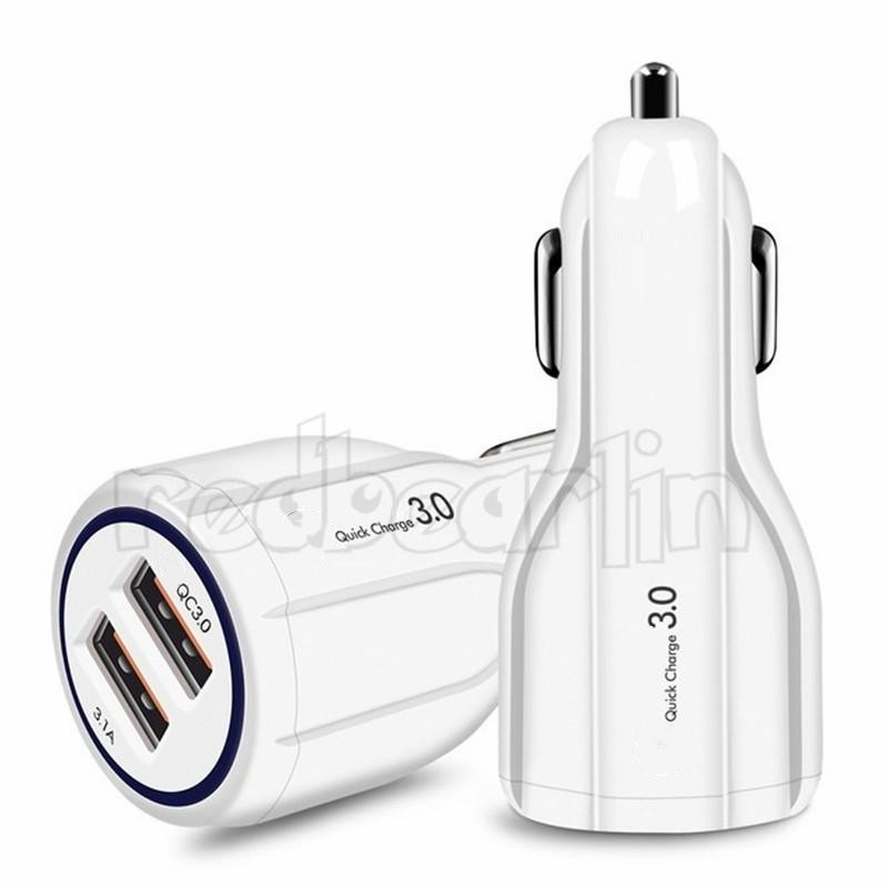 Fast Quick Charge QC3.0 Dual Usb Car Charger 5V 3.1A 30W 18W Power Adapter Chargers For iphone 11 12 13 14 Samsung Note 10 S22 S23 htc phone Plugs