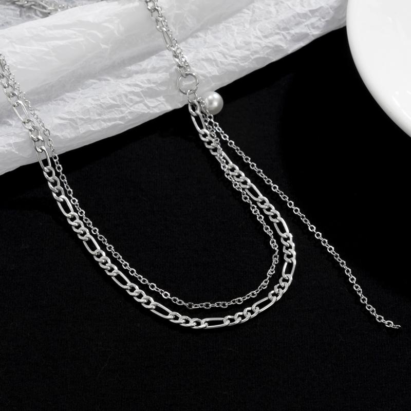 Chokers Simple Layered Chain With Pearl Pendant Necklace For Women Fashion Silver Color Choker Collar 2021 Neck Jewelry
Chokers Simple Layered Chain With Pearl Pendant Necklace For Women Fashion Silver Color Choker Collar 2021 Neck Jewelry