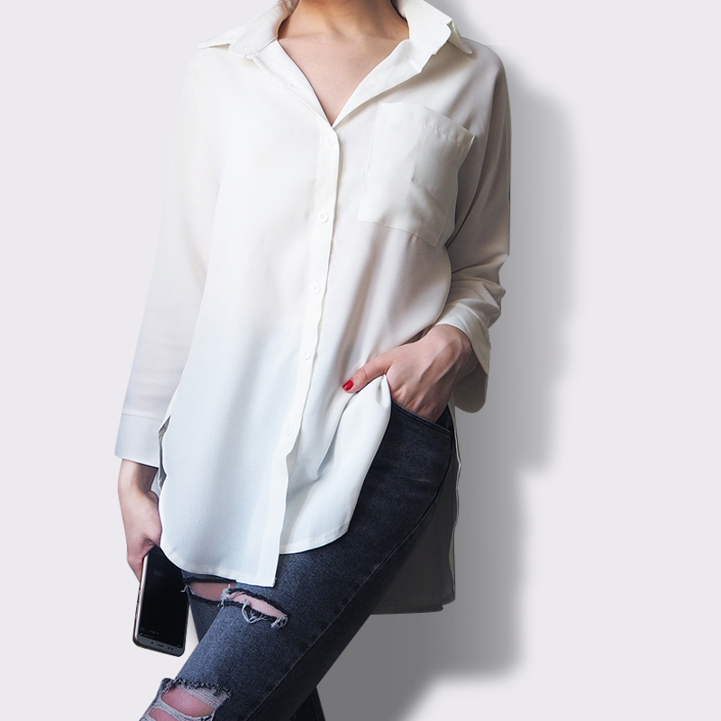 OL Style Elegant White Shirt Women Autumn Tops Fashion Formal Long Sleeve Lapel Lace-up Chiffon Blouses Blusas 210421