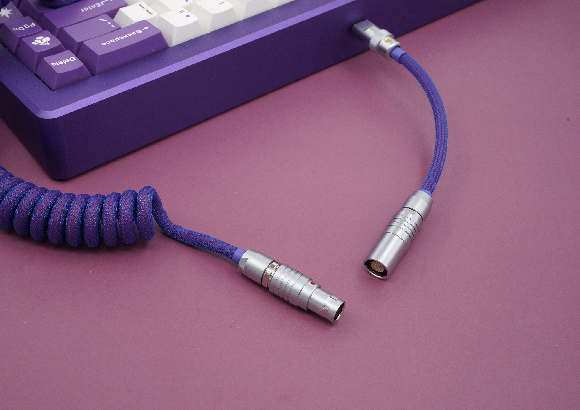 GeekCable Handmade Customized Mechanical Keyboard Data Cable For GMK Theme SP Keycaps Filco MINILA Customized Mysterious Purple
