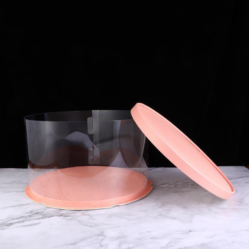 Cake Box Round Packaging Boxes Transparent Organizer For Home Dessert Shop (Black, Single-layer) (8inch) Gift Wrap