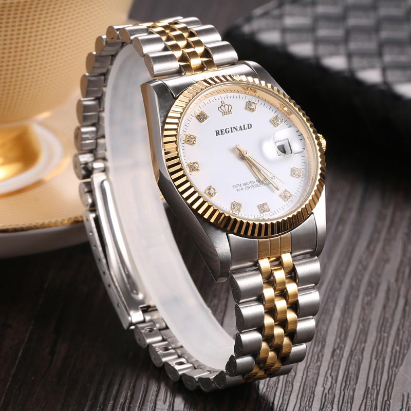 Wristwatches Top Reginald Watches Men Business Waterproof Quartz Stainless Steel Diamond Clock Reloj Hombre, 145283-1
Wristwatches Top Reginald Watches Men Business Waterproof Quartz Stainless Steel Diamond Clock Reloj Hombre, 145283-1