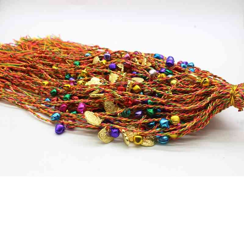 Dragon Boat Ftival colorful thread hanging bell long life lock goldfish Bracelet foot chain may Ftival hand rope gift small gift, Golden;silver 
Dragon Boat Ftival colorful thread hanging bell long life lock goldfish Bracelet foot chain may Ftival hand rope gift small gift, Golden;silver