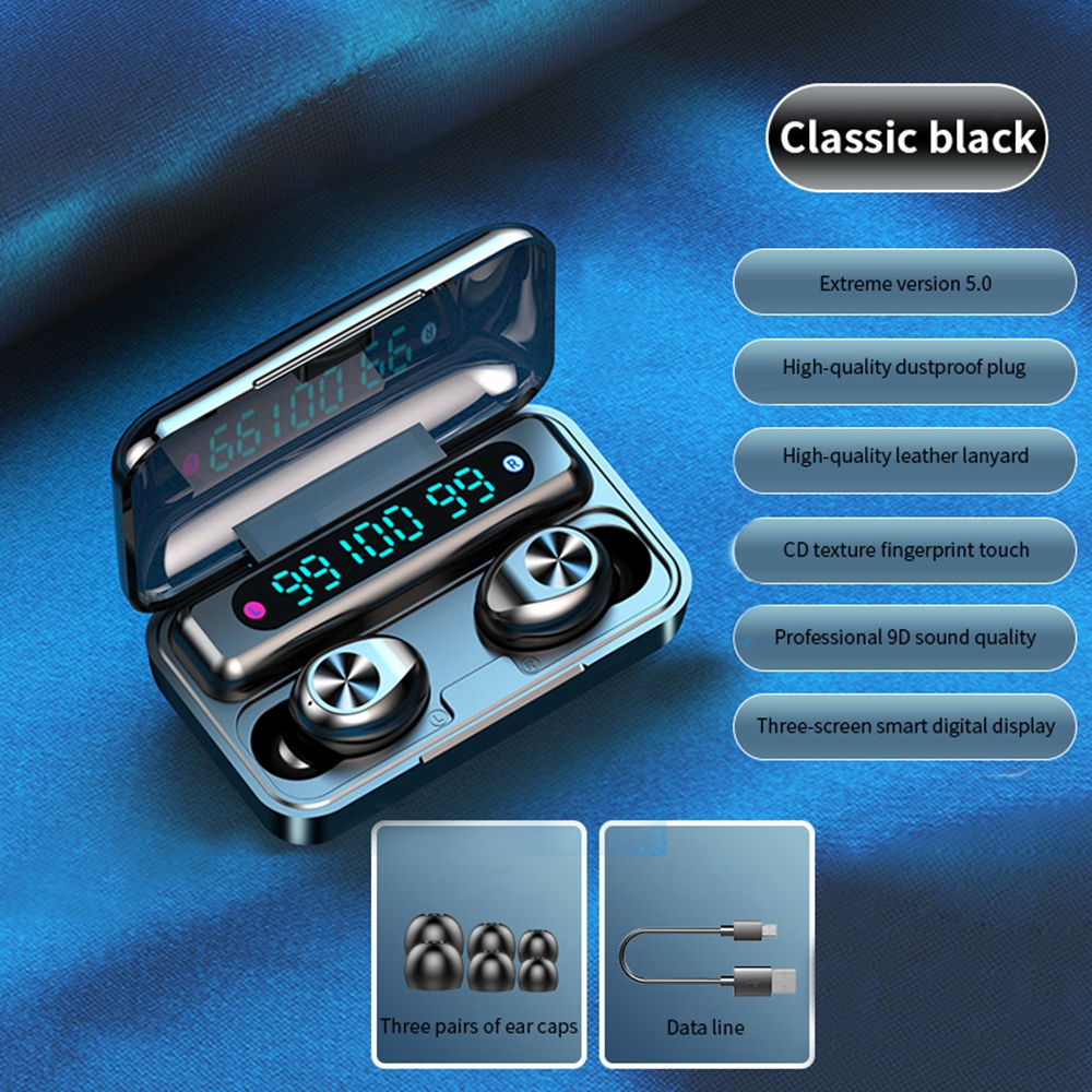 F9-10 TWS Wireless Earphones Sport 5.0 Earbuds Bluetooth Headphone Headset Noise canceling Fingerprint Touch with led display Microphone Charging Case
F9-10 TWS Wireless Earphones Sport 5.0 Earbuds Bluetooth Headphone Headset Noise canceling Fingerprint Touch with led display Microphone Charging Case
