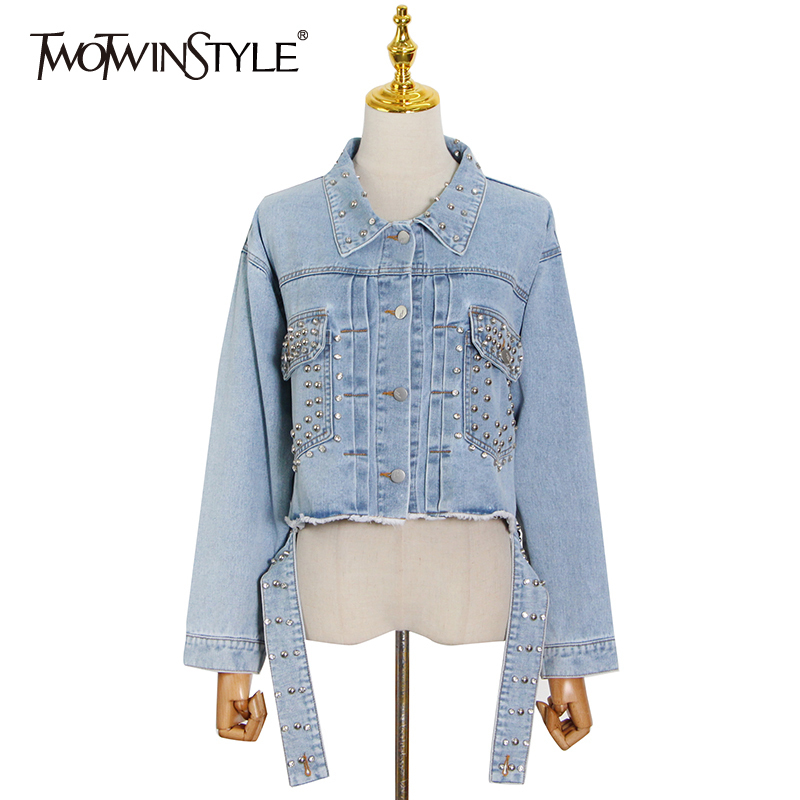 Casual Blue Diamond Denim Jacket For Women Lapel Long Sleeve Short Loose Jackets Female Spring Fashion Clothes 210524
Casual Blue Diamond Denim Jacket For Women Lapel Long Sleeve Short Loose Jackets Female Spring Fashion Clothes 210524