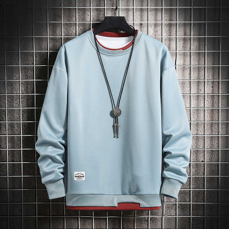 Spring Autumn Solid Color Casual Mens Hoodies Sweatshirts Men Fashion Harajuku Streetwear Hoodies Sweatshirt Tops 210927