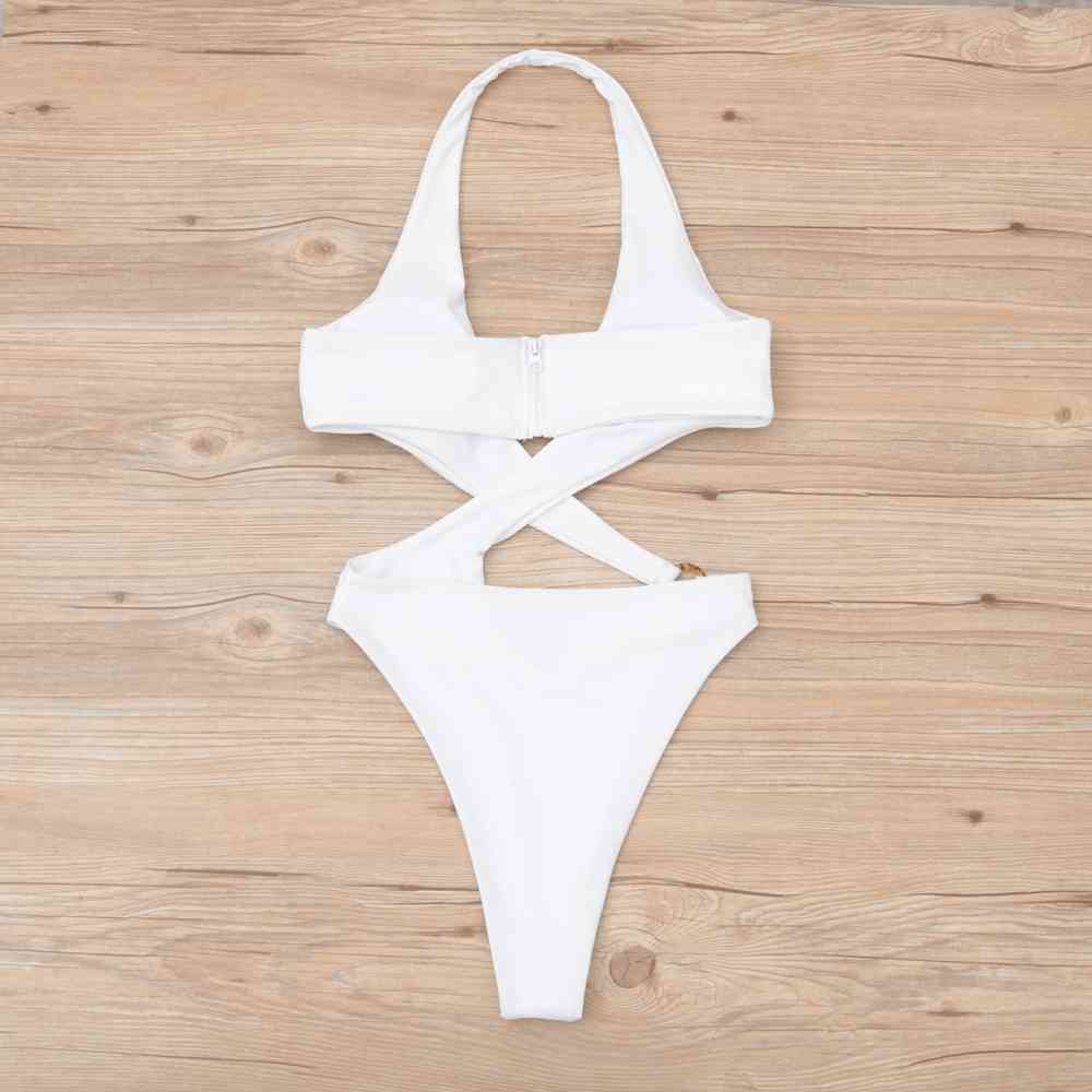 Sexy Hollow Out Swimwear Women Swimsuit Female Halter Push Up Monokini Brazilian Bathing Suits Summer Beach Wear 210521