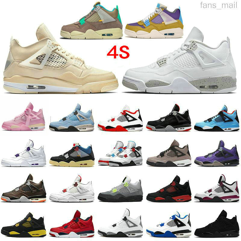Top Quality Jumpman 4s Basketball Shoes 4 Pink Leopard q4 White Cement Oreo Black Cat Fire Red Bred Sail Taupe Haze Neon University Blue Sports Sneakers, Men size 40-47
Top Quality Jumpman 4s Basketball Shoes 4 Pink Leopard q4 White Cement Oreo Black Cat Fire Red Bred Sail Taupe Haze Neon University Blue Sports Sneakers, Men size 40-47