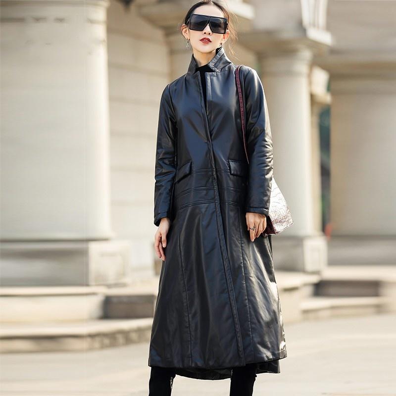 Women's Leather & Faux Women Brand Genuine Down Coat Casual Loose Stand Collar Luxury Winter Female Overcoat Vintage Printing Sheepskin, Black
Women's Leather & Faux Women Brand Genuine Down Coat Casual Loose Stand Collar Luxury Winter Female Overcoat Vintage Printing Sheepskin, Black