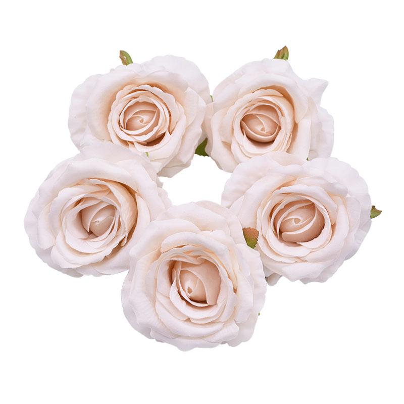 10cm Silk Rose Flower Head Artificial Flowers For Home Wedding Decoration Bridal Wreath Bouquet Accessories Floral Decor Decorative & Wreath