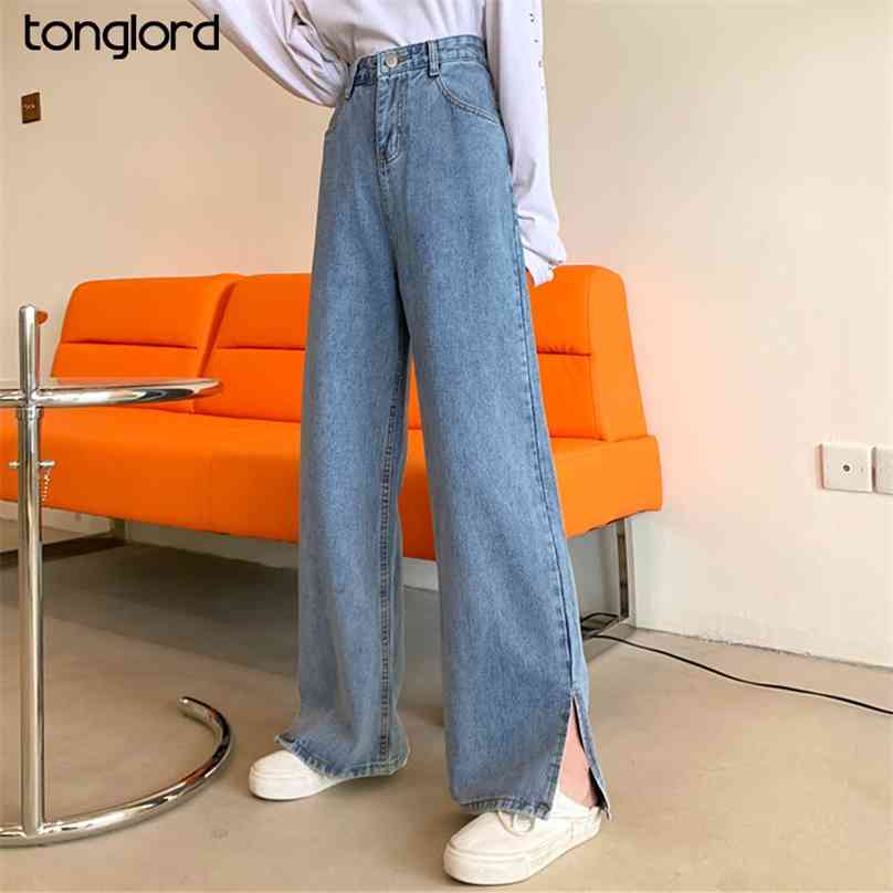 Women Denim Pants Spirng Autumn Female Loose Wide Leg Pant Full Length Jeans Trouses Plus Size 4XL High Waist Baggy 210922
