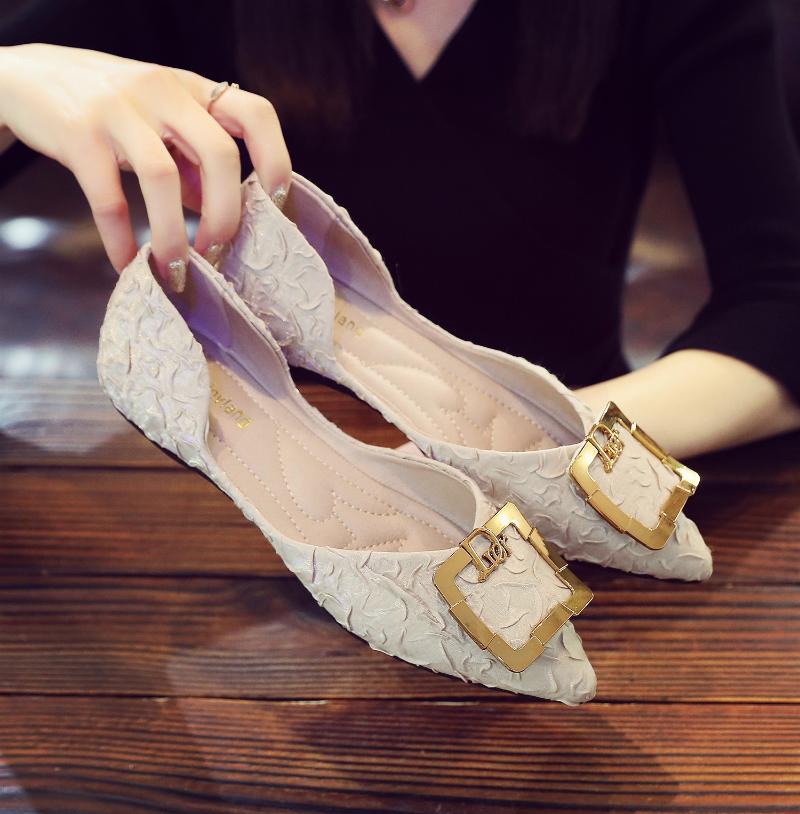Sandals Flat Shoes Ladies Autumn Comfortable Loafers Pointed-toe Casual Wear British Style Office Party 34-40