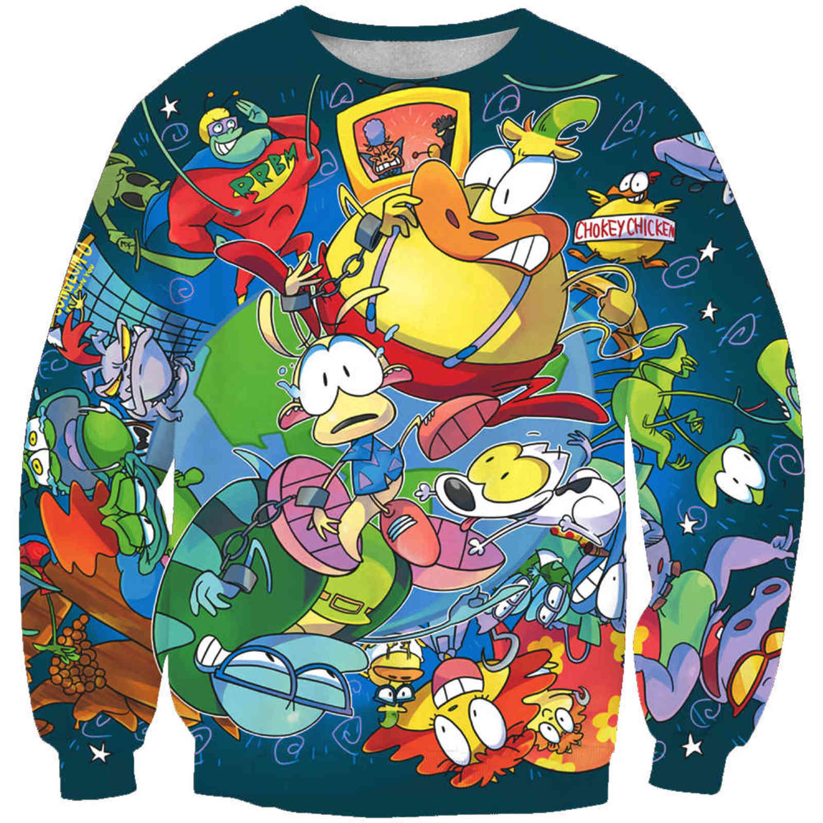 YX GIRL Drop style 3d Fashion Sweatshirt 90s Classic cartoon patterns Printed Men Women pullovers KKK-55 211116