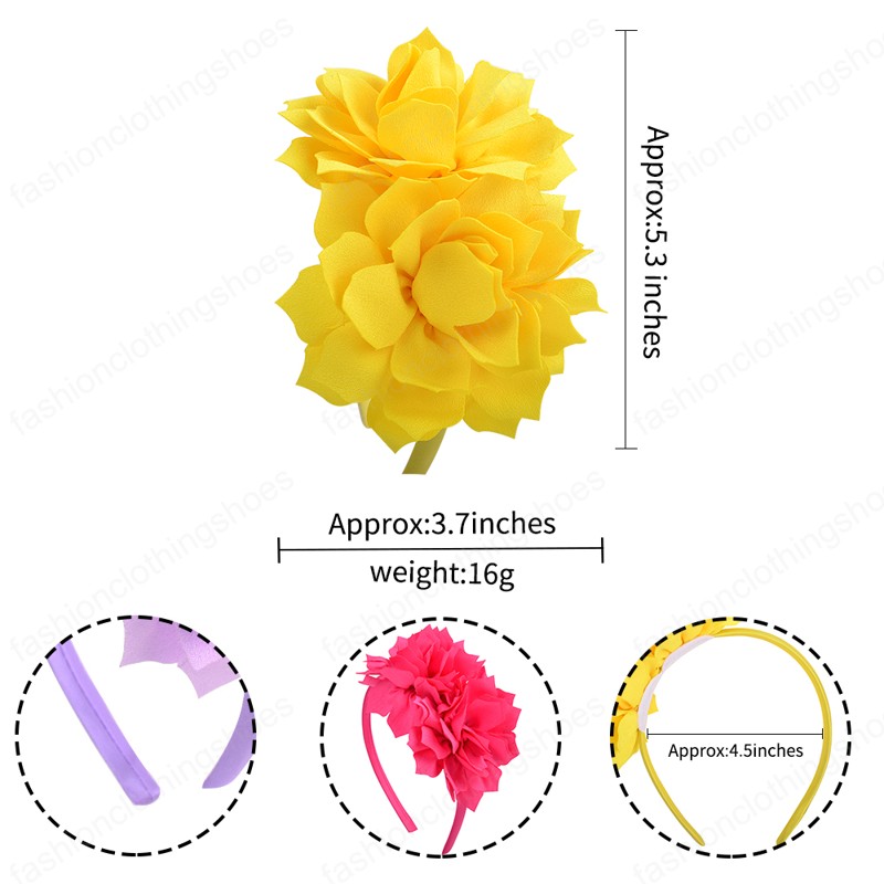 12 colors Cute Solid Flower Hair Band For Baby Girls Ribbon Handmade Hairbands Headband Headwear Kids Hair Accessories