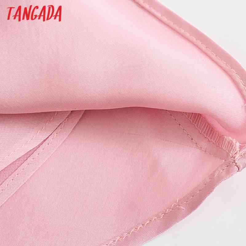 Fashion Women Sexy Pink Satin Dress for Party Arrival Strap Backless Ladies Mini Robe JE31 210416