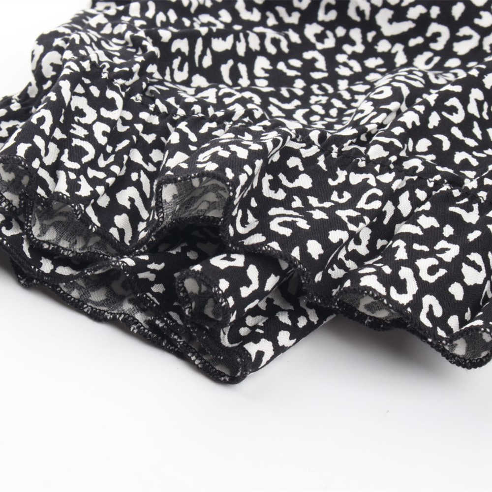 Ladies Vintage Sexy Leopard Print Summer Dres Slim Casual High Waist Button Bohemian Beach Vestidos Female 210623