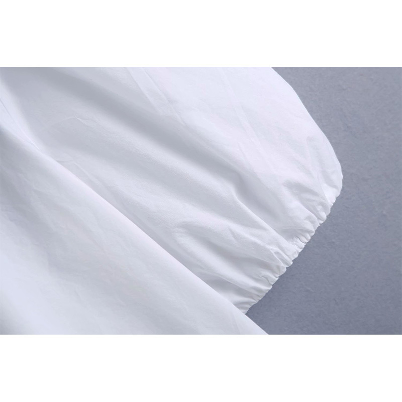 Women Embroidery Shirt Buttoned Short Sleeve Chic Lady Fashion Casual Clothes 210517