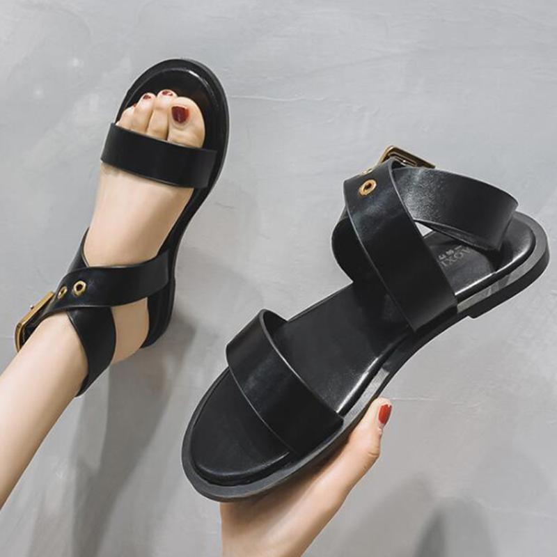 Women's Sandals Fashion Wild Cross Buckle Flat Casual Non-slip Beach Shoes Women Summer Sandalias Mujer Sh431, Beige
Women's Sandals Fashion Wild Cross Buckle Flat Casual Non-slip Beach Shoes Women Summer Sandalias Mujer Sh431, Beige