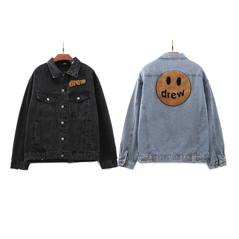 Trendy New Men's Jackets Drew House Smiley Face Denim Jacket men and women Coats Barber High Street Outerwear Casual womens Jacke, Black;brown
Trendy New Men's Jackets Drew House Smiley Face Denim Jacket men and women Coats Barber High Street Outerwear Casual womens Jacke, Black;brown
