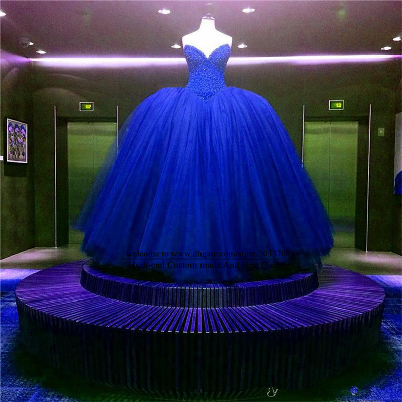Quinceanera Dresses 2021 Crystal Beading Princess Sweetheart Party Prom Formal Ball Gown Lace Up Tulle Vestidos De 15 Anos Q26