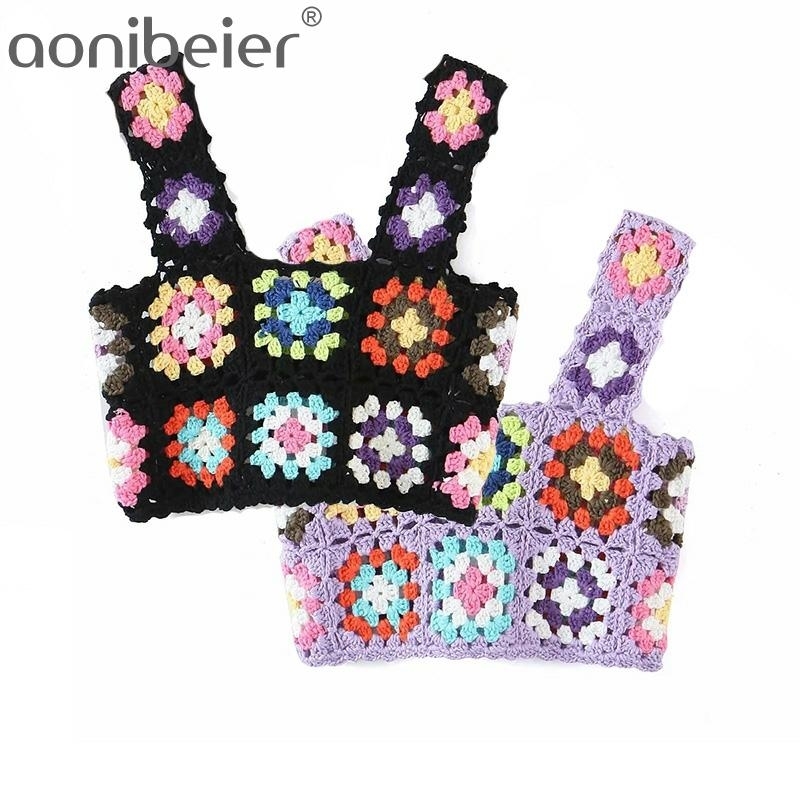 Colorful Crocheted Summer Wide Strap Camisole Sleeveless Casual Holiday Beach Wear Female Crop Tops Green 210604
Colorful Crocheted Summer Wide Strap Camisole Sleeveless Casual Holiday Beach Wear Female Crop Tops Green 210604
