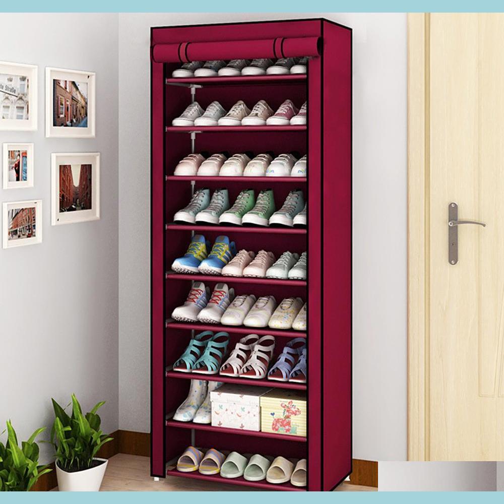 Holders Racks Housekeeping Organization Garden Drop Delivery 2021 456810 Layer Dustproof NonWoven Home Shoe Rack Bedroom Do49709675421894