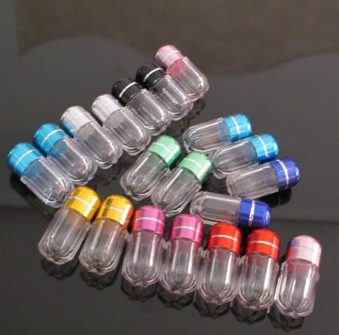 Pill Bottle Clear Empty Portable Thicken Plastic Bottles Capsule Case with colorful Screw Cap Pills Holder Storage Container WLL697