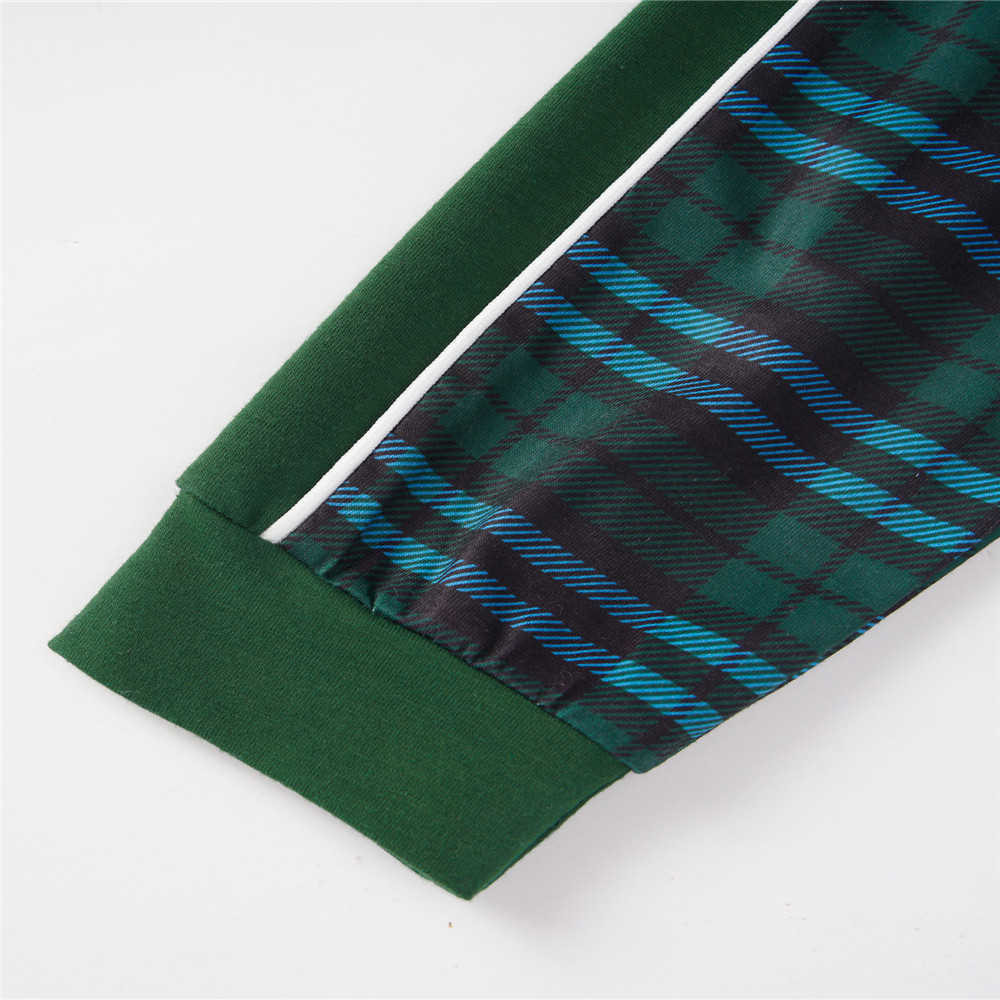 Arrival Autumn and Spring Boy Plaid Long Sleeve Suit for Kids Sets Home Wear Baby Clothing 210528