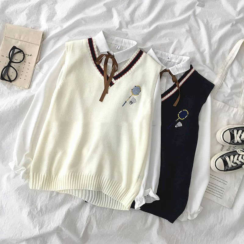 Spring autumn vest top suit women student Korean preppy loose long-sleeved shirt + knitted college style cute two-piece 210526, Navy vest shirt
Spring autumn vest top suit women student Korean preppy loose long-sleeved shirt + knitted college style cute two-piece 210526, Navy vest shirt