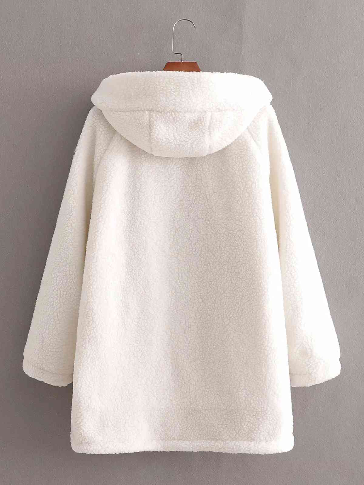 Winter coat women hooded Faux Fur Coats lambwool jacket female teddy casual zipper 210521