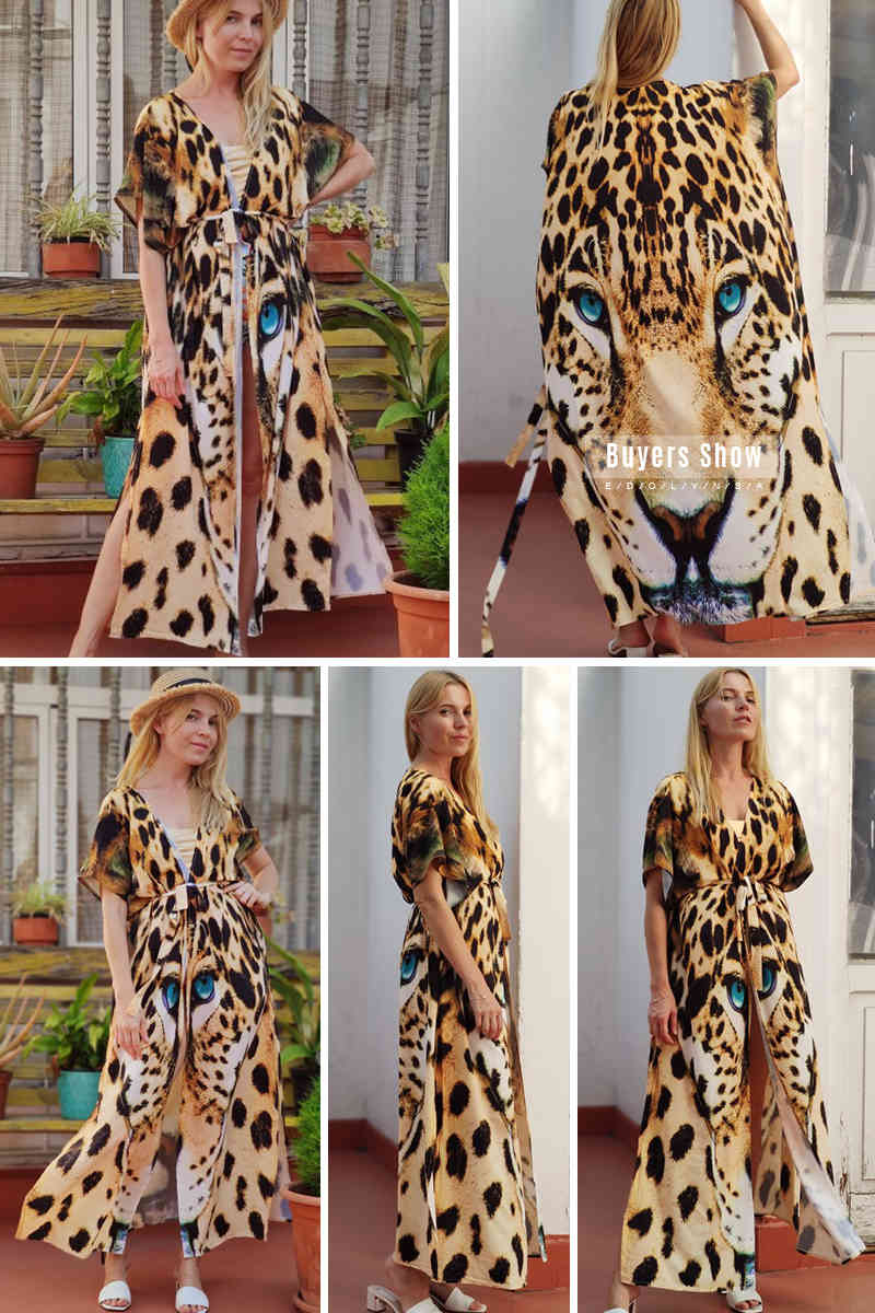 Beach Cover up Tunics for Print Chiffon Long Kaftan Bikini Robe de Plage Sarong Wrap Swimsuit cover Q1126 210420