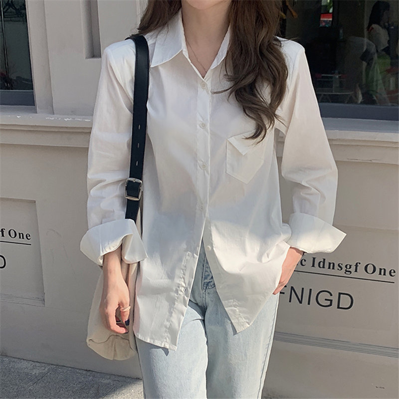 OL Vintage Solid Plus Size All Match Chic Women Loose Fashion Casual Shirts Streetwear Gentle Brief Clothe Blouses 210421
