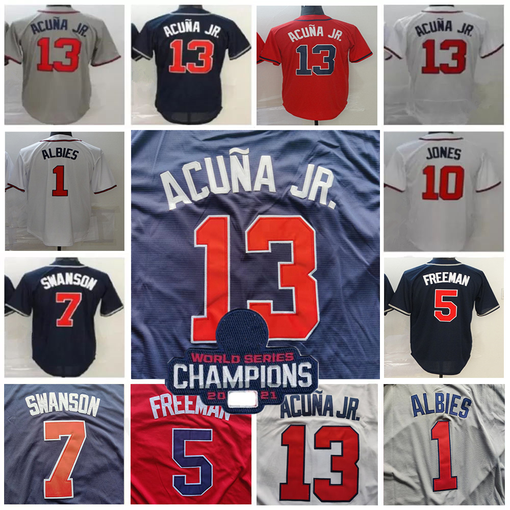 2021 World Series Champions Braves Jersey Atlanta Ronald Acuna Jr. Freddie Freeman Dansby Swanson Ozzie Albies Jorge Soler Austin Riley Max, Blue;black
2021 World Series Champions Braves Jersey Atlanta Ronald Acuna Jr. Freddie Freeman Dansby Swanson Ozzie Albies Jorge Soler Austin Riley Max, Blue;black