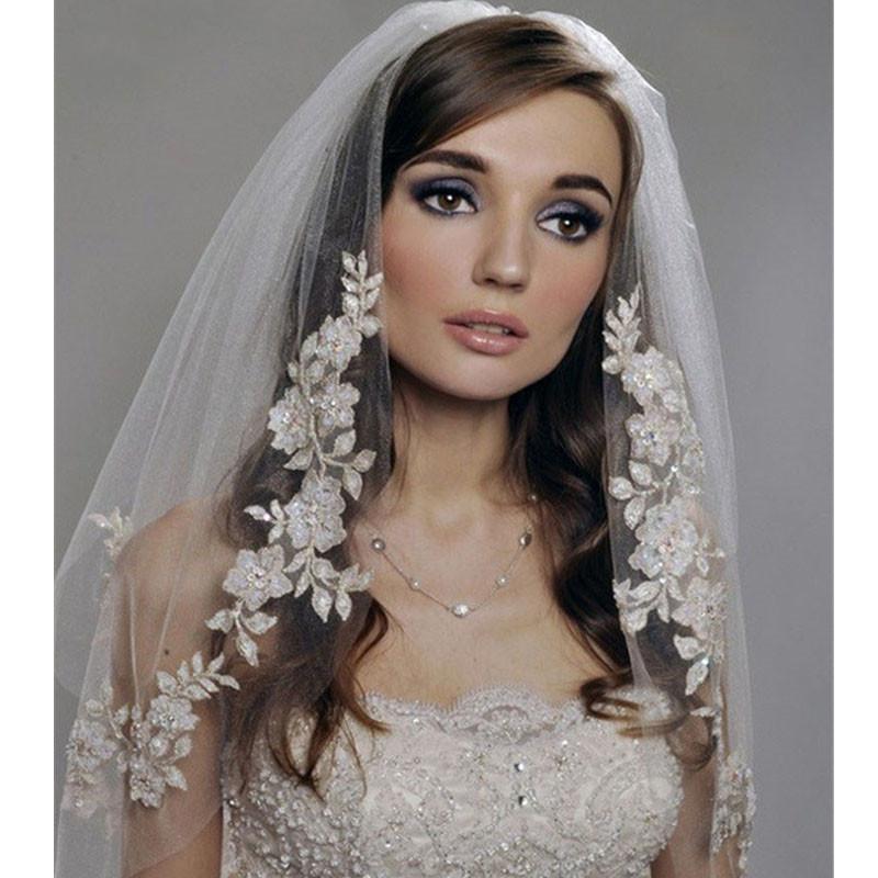 Bridal Veils White Ivory Lace Short Wedding 2021 With Comb Accessories Velo De Novia Vail
