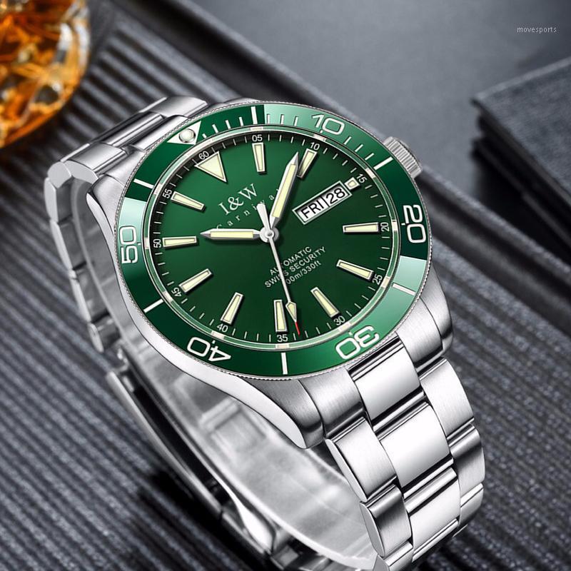 Carnival Sport Automatic Watch Men Diving Mechanical Watches Top Military Wristwatch 100M Waterproof Clock Wristwatches, Green black leather
Carnival Sport Automatic Watch Men Diving Mechanical Watches Top Military Wristwatch 100M Waterproof Clock Wristwatches, Green black leather