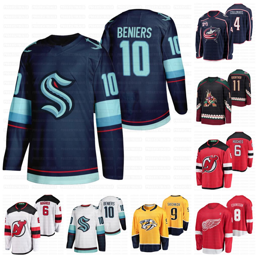 2021 Draft 4 Corson Ceulemans 6 Luke Hughes 8 Simon Edvinsson Hockey Jersey 9 Fedor Svechkov 10 Matty Beniers 11 Dylan Guenther, Black;red
2021 Draft 4 Corson Ceulemans 6 Luke Hughes 8 Simon Edvinsson Hockey Jersey 9 Fedor Svechkov 10 Matty Beniers 11 Dylan Guenther, Black;red
