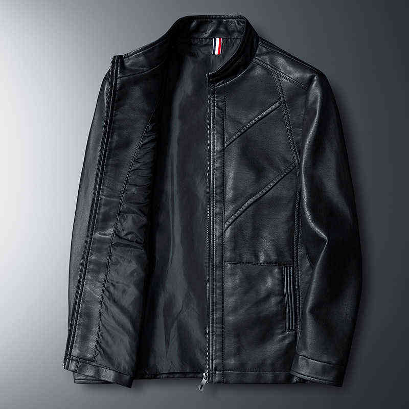 Spring Autumn Men Leather Jackets Classic Slim Fit Male PU Leather Coats Motorcycle Biker Streetwear Smart Casual Coats Male 211111