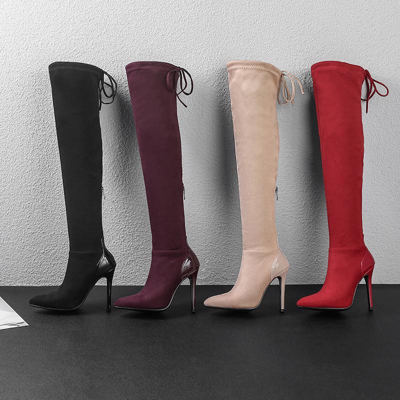Boots Elastic Flock Slim Over The Knee Women Autumn Winter Ladies Stiletto Heels Casual Shoes Long Thigh High Botas Plus Size, Red
Boots Elastic Flock Slim Over The Knee Women Autumn Winter Ladies Stiletto Heels Casual Shoes Long Thigh High Botas Plus Size, Red