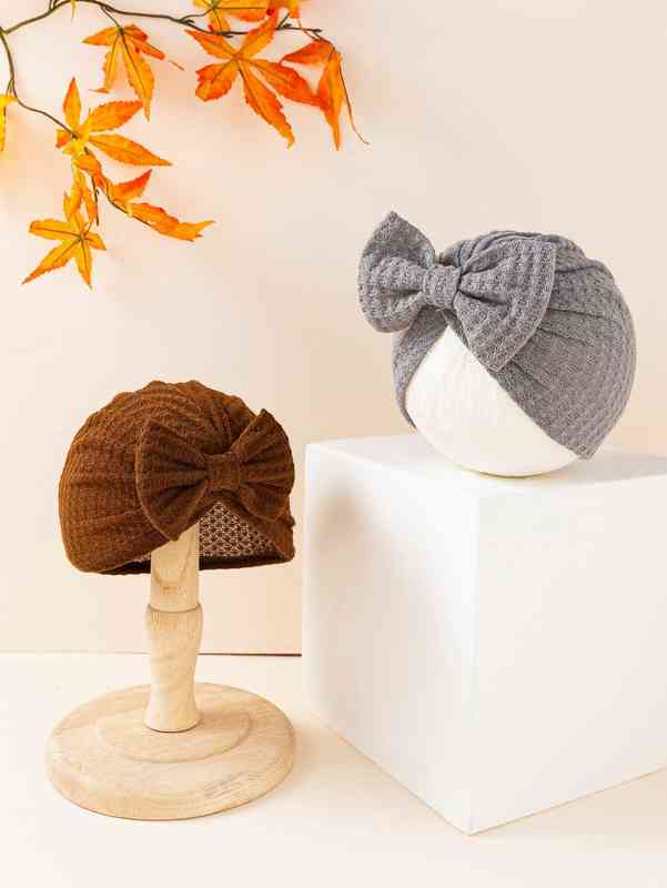 2pcs Baby Bow Decor Hat SHE