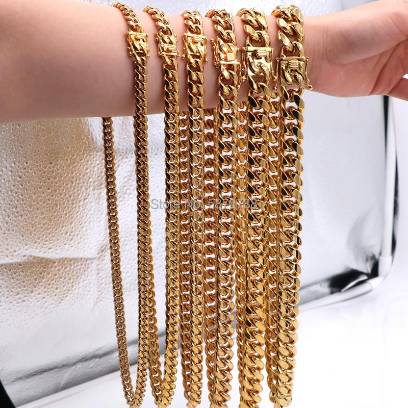 Hip Hop Jewelry Gold Color PVD Stainless Steel Cuban Link Chain Necklace Chains, Silver
Hip Hop Jewelry Gold Color PVD Stainless Steel Cuban Link Chain Necklace Chains, Silver