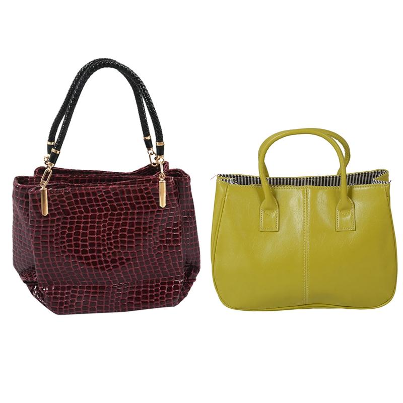 Evening Bags 2 Pcs Fashion Women Crocodile Pattern Leather Shoulder Bag Female Tote Handbag, Red & Yellow
Evening Bags 2 Pcs Fashion Women Crocodile Pattern Leather Shoulder Bag Female Tote Handbag, Red & Yellow
