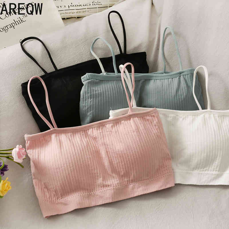 Korean Chest Wrapped Camisole Underwear Female Girl Tube Top Without Steel Ring with A Beautiful Back Bra 210507