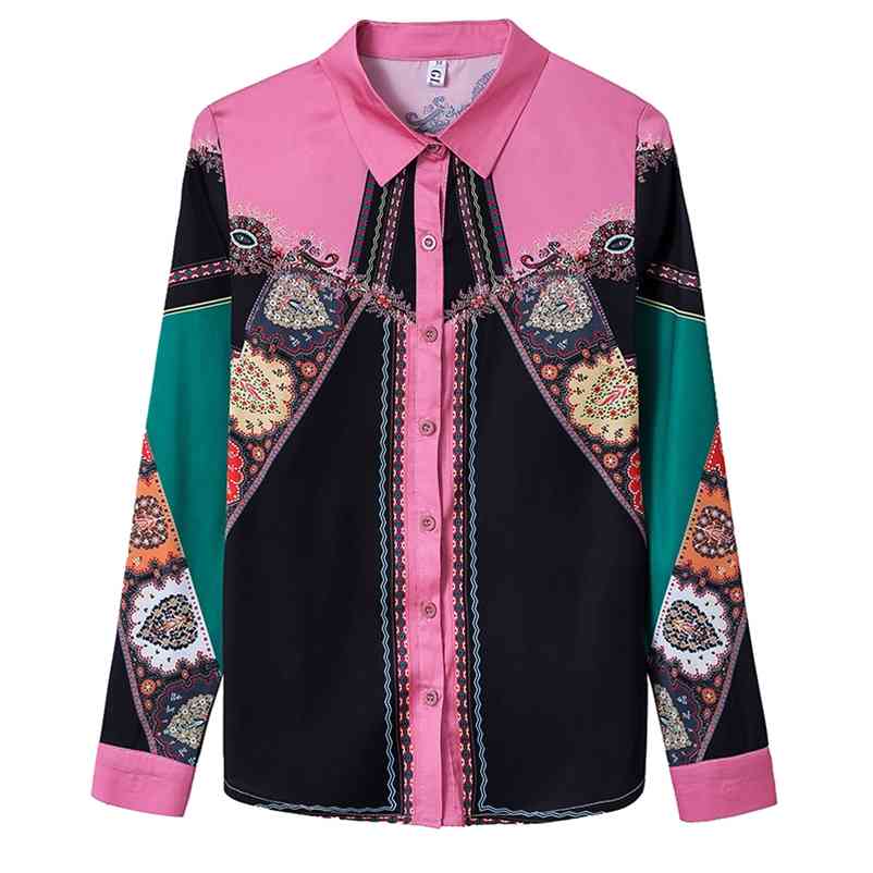 Europe Runway Style Autumn Women' Turn Down Collar Shirts Long Sleeves Floral Print Shirt Female Ladies Blouse Tops A3561 210519, Beige
Europe Runway Style Autumn Women' Turn Down Collar Shirts Long Sleeves Floral Print Shirt Female Ladies Blouse Tops A3561 210519, Beige
