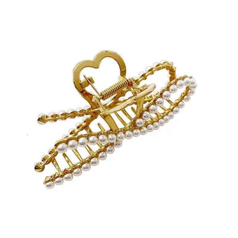 Hair Jewelry Accessories 2021 Korean Temperament Net Red Half Bow Shark Clip Female Metal Back of Head Grip
